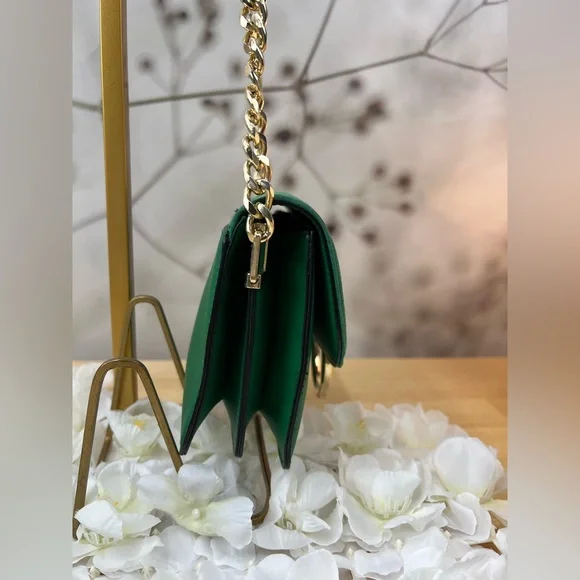 TopShop Green Crossbody Shoulder Bag with Gold Ring Detail - Picture 4 of 12